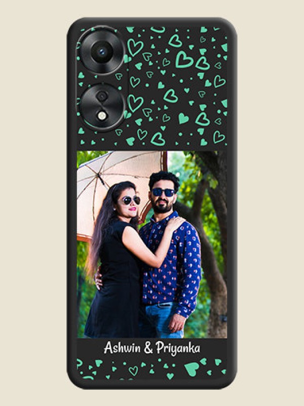 Custom Sea Green Indefinite Love Pattern on Photo on Space Black Soft Matte Mobile Cover - Oppo A78 5G