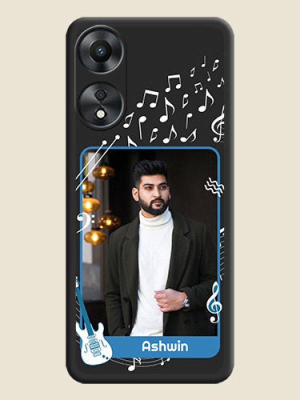 Custom Musical Theme Design with Text on Photo on Space Black Soft Matte Mobile Case - Oppo A78 5G