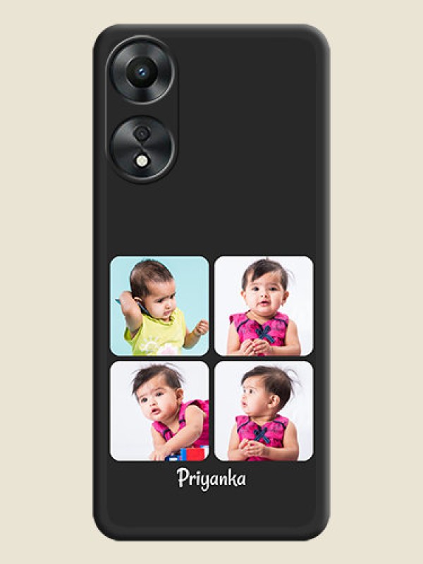 Custom Floral Art with 6 Image Holder on Photo on Space Black Soft Matte Mobile Case - Oppo A78 5G