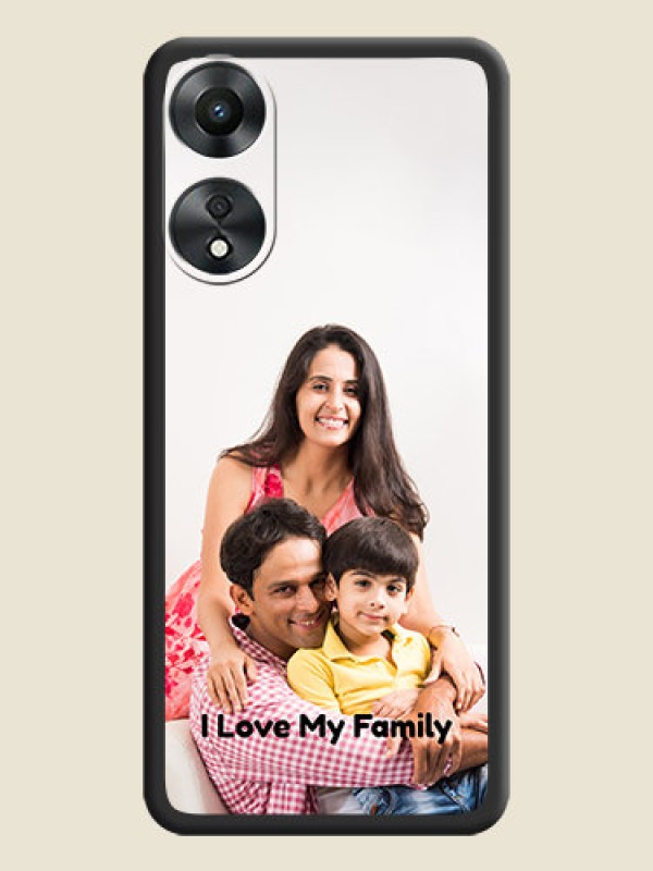 Custom Full Single Pic Upload With Text On Space Black Personalized Soft Matte Phone Covers -Oppo A78 5G