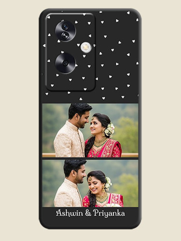 Custom Miniature Love Symbols with Name On Space Black Custom Soft Matte Mobile Back Cover - Oppo A79 5G