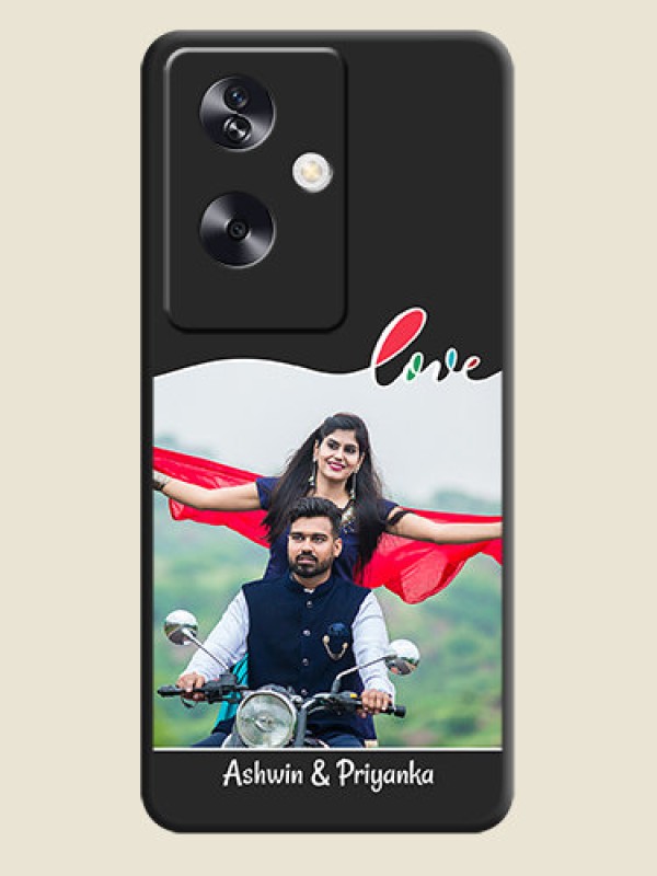 Custom Fall in Love Pattern with Picture on Photo On Space Black Custom Soft Matte Mobile Back Cover - Oppo A79 5G