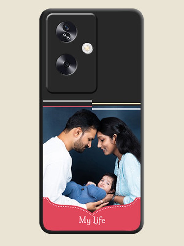Custom Classic Plain Design with Name On Space Black Custom Soft Matte Mobile Back Cover - Oppo A79 5G
