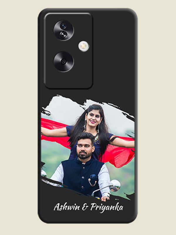 Custom Grunge Brush Strokes on Photo  On Space Black Custom Soft Matte Mobile Back Cover - Oppo A79 5G