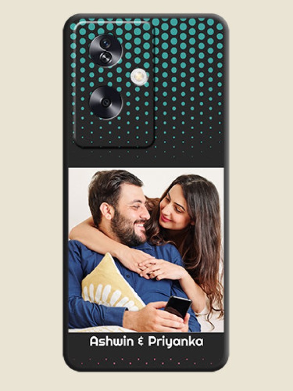 Custom Faded Dots with Grunge Photo Frame and Text On Space Black Custom Soft Matte Mobile Back Cover - Oppo A79 5G