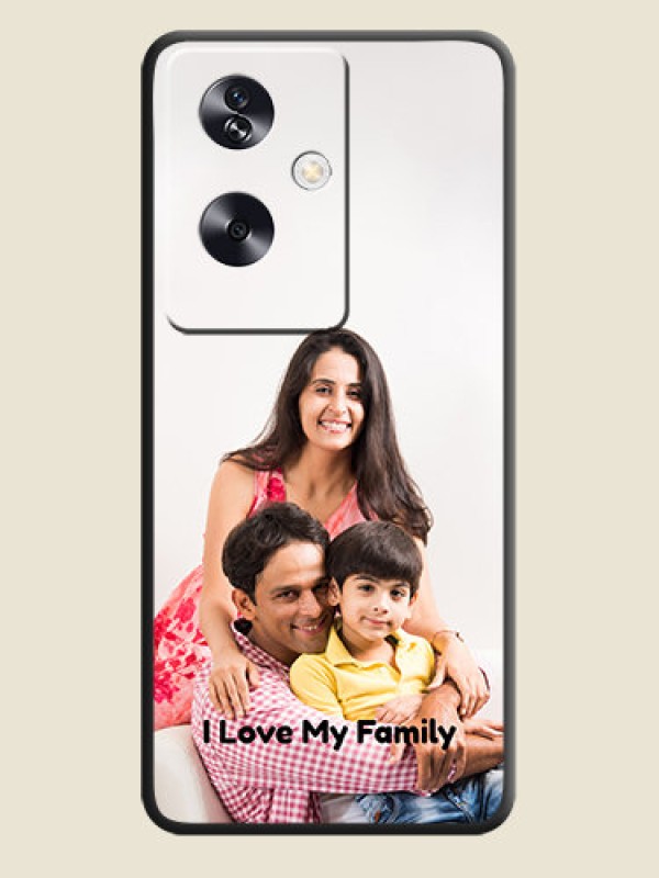 Custom Full Single Pic Upload With Text On Space Black Custom Soft Matte Mobile Back Cover - Oppo A79 5G