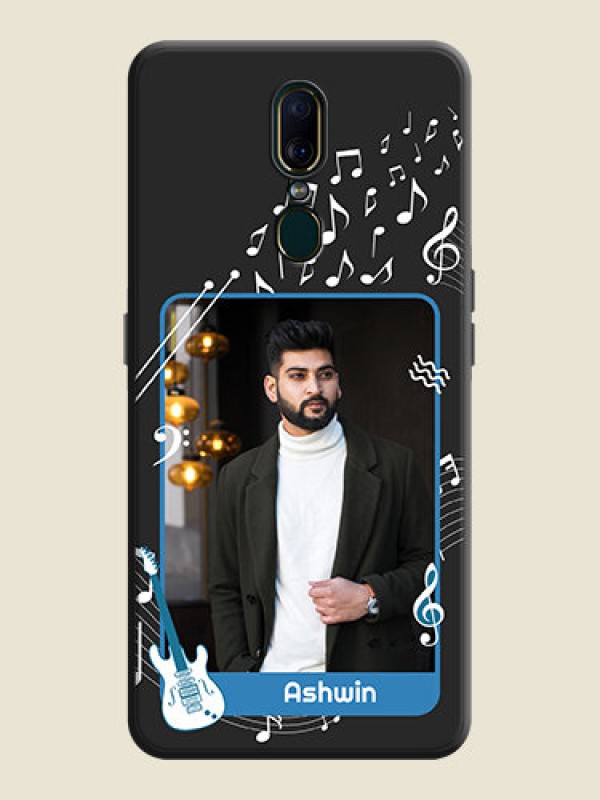 Custom Musical Theme Design with Text on Photo on Space Black Soft Matte Mobile Case - Oppo A9