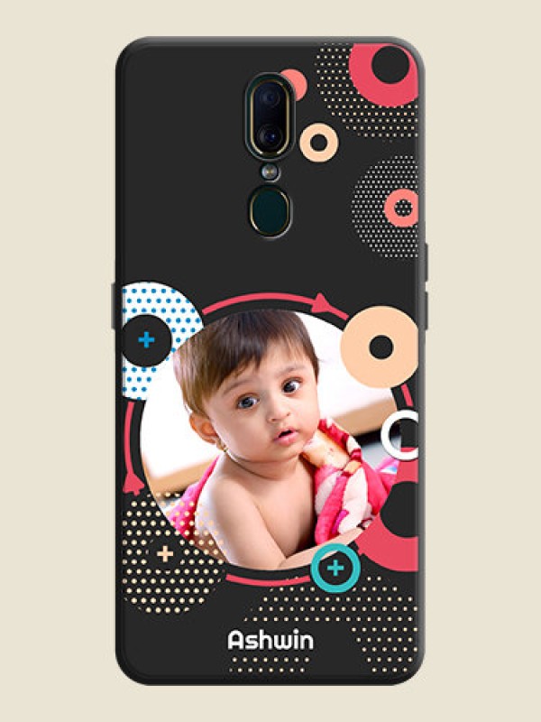 Custom Multicoloured Round Image on Personalised Space Black Soft Matte Cases - Oppo A9