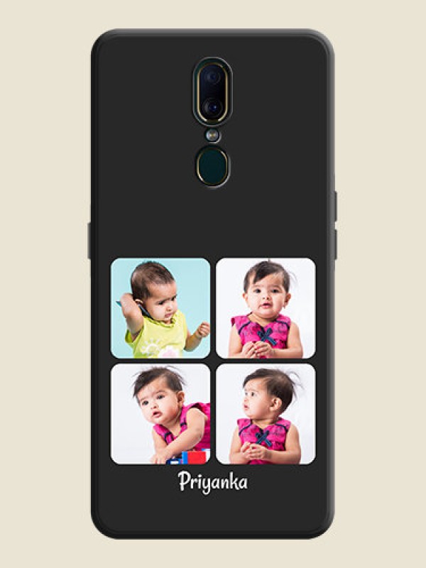 Custom Floral Art with 6 Image Holder on Photo on Space Black Soft Matte Mobile Case - Oppo A9
