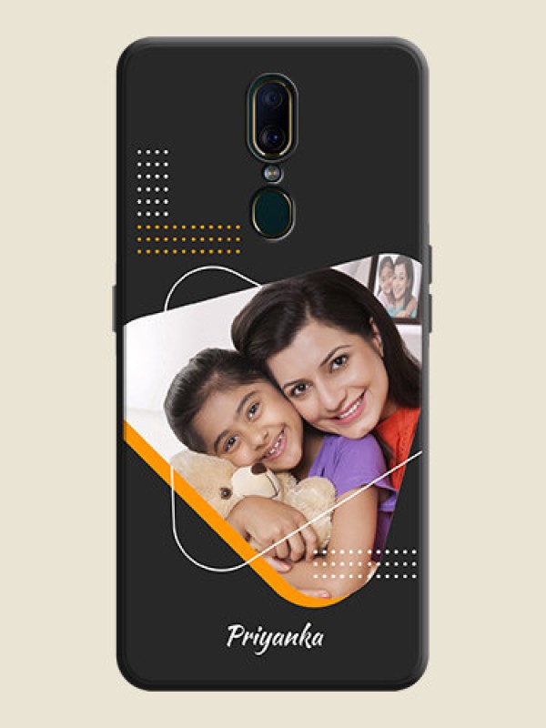 Custom Yellow Triangle on Photo on Space Black Soft Matte Phone Cover - Oppo A9