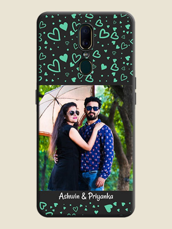 Custom Sea Green Indefinite Love Pattern - Photo on Space Black Soft Matte Mobile Cover - Oppo F11
