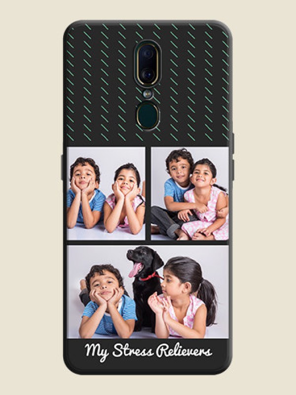 Custom Cross Dotted Pattern with 2 Image Holder  on Personalised Space Black Soft Matte Cases - Oppo F11