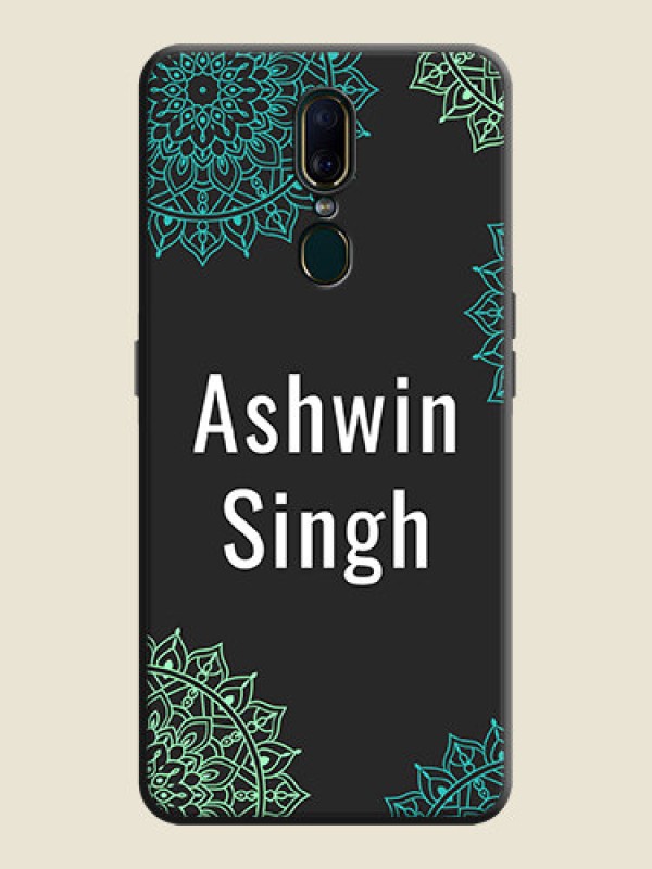 Custom Your Name with Floral Design on Space Black Custom Soft Matte Back Cover - Oppo F11