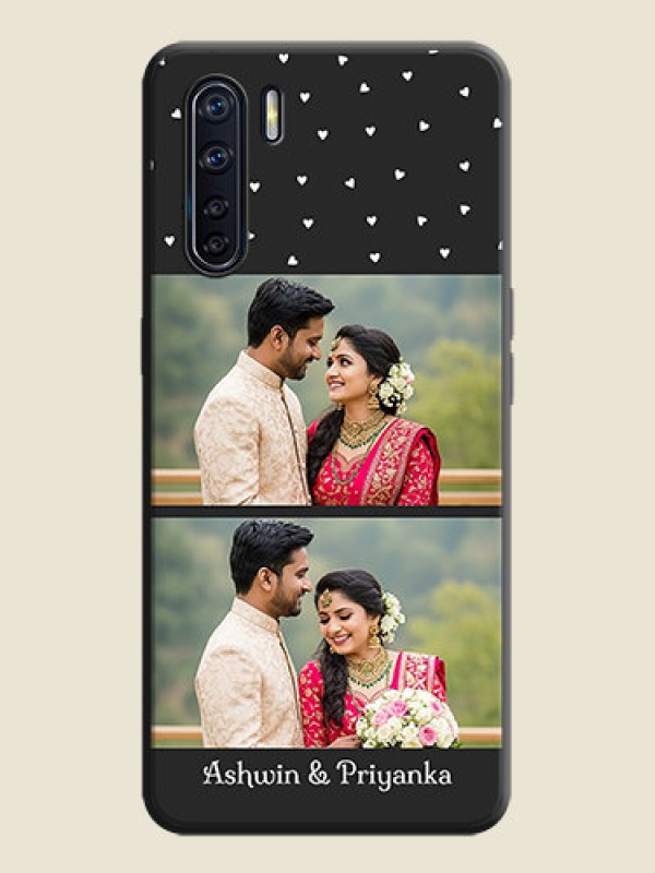 Custom Miniature Love Symbols with Name on Space Black Custom Soft Matte Back Cover - Oppo F15
