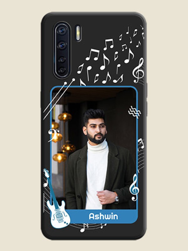 Custom Musical Theme Design with Text - Photo on Space Black Soft Matte Mobile Case - Oppo F15
