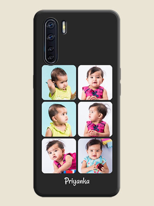 Custom Floral Art with 6 Image Holder - Photo on Space Black Soft Matte Mobile Case - Oppo F15