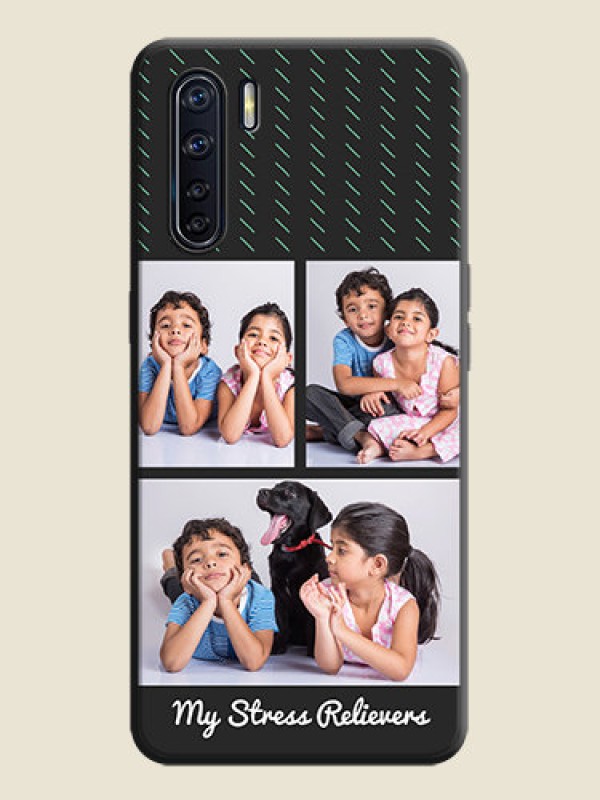 Custom Cross Dotted Pattern with 2 Image Holder  on Personalised Space Black Soft Matte Cases - Oppo F15