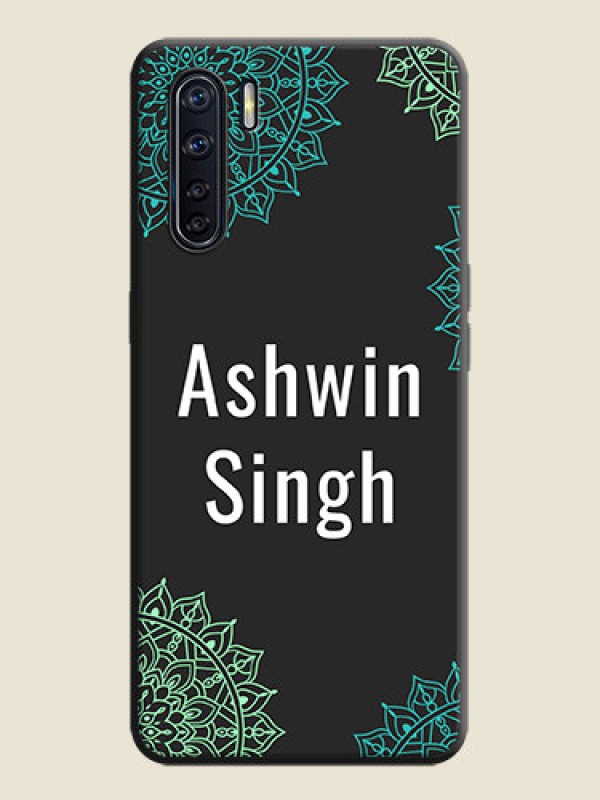 Custom Your Name with Floral Design on Space Black Custom Soft Matte Back Cover - Oppo F15