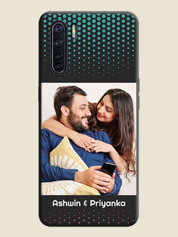 Custom Faded Dots with Grunge Photo Frame and Text on Space Black Custom Soft Matte Phone Cases - Oppo F15