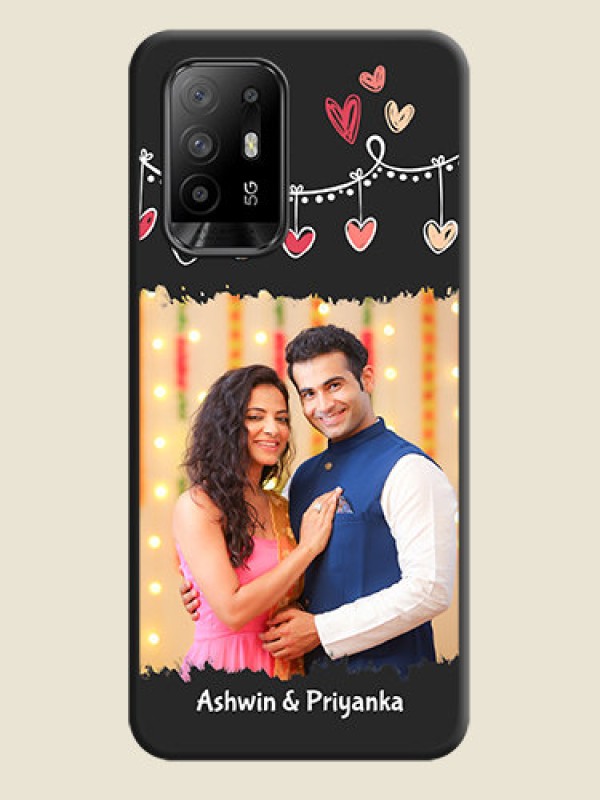 Custom Pink Love Hangings with Name on Space Black Custom Soft Matte Phone Cases - Oppo F19 Pro Plus 5G