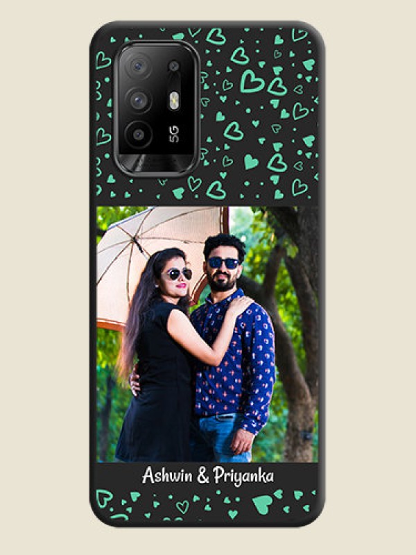 Custom Sea Green Indefinite Love Pattern on Photo on Space Black Soft Matte Mobile Cover - Oppo F19 Pro Plus 5G