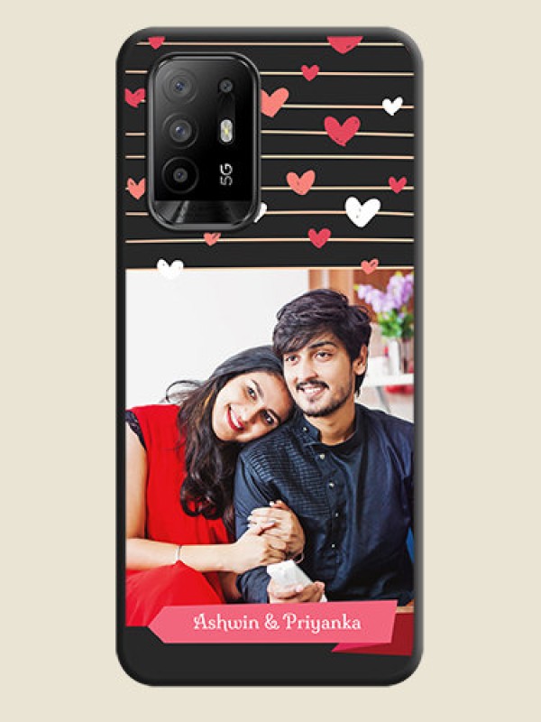 Custom Love Pattern with Name on Pink Ribbon  on Photo on Space Black Soft Matte Back Cover - Oppo F19 Pro Plus 5G