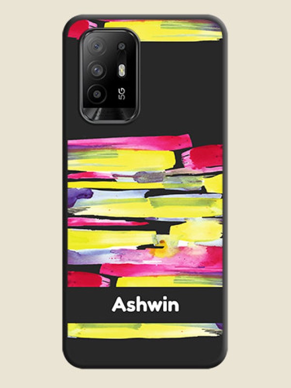 Custom Brush Coloured on Space Black Personalized Soft Matte Phone Covers - Oppo F19 Pro Plus 5G