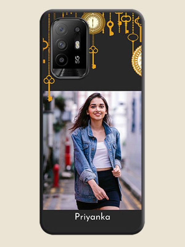 Custom Decorative Design with Text on Space Black Custom Soft Matte Back Cover - Oppo F19 Pro Plus 5G
