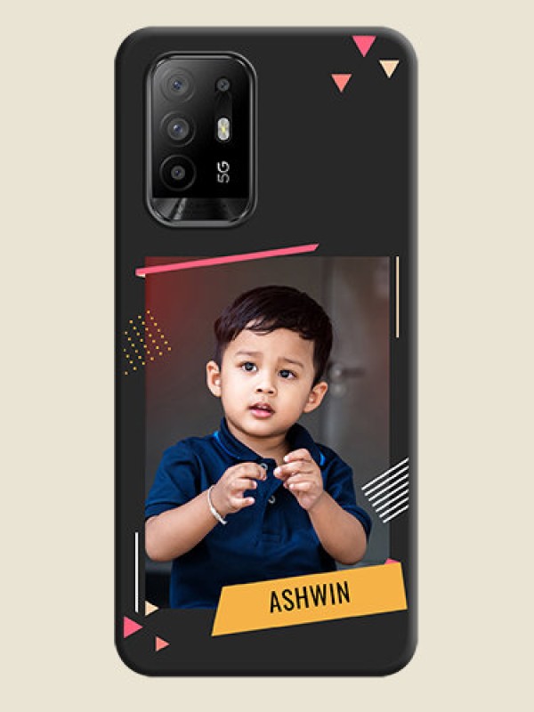 Custom Photo Frame with Triangle Small Dots on Photo on Space Black Soft Matte Back Cover - Oppo F19 Pro Plus 5G