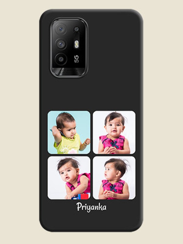 Custom Floral Art with 6 Image Holder on Photo on Space Black Soft Matte Mobile Case - Oppo F19 Pro Plus 5G