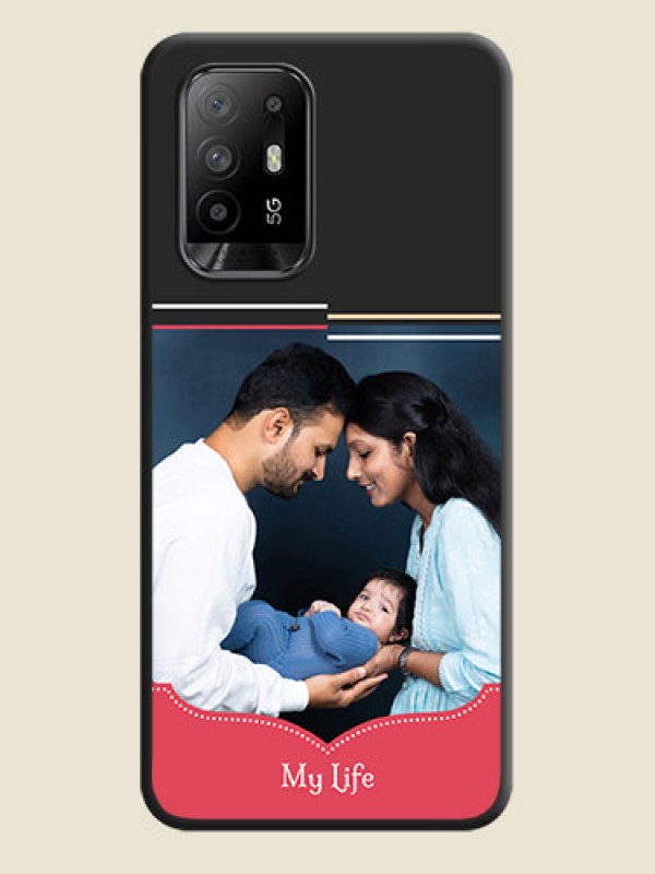 Custom Classic Plain Design with Name on Photo on Space Black Soft Matte Phone Cover - Oppo F19 Pro Plus 5G