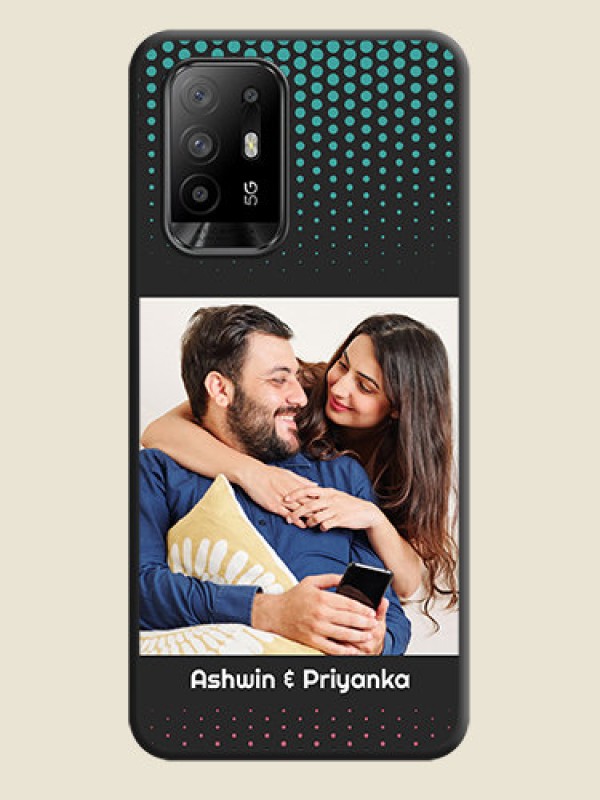 Custom Faded Dots with Grunge Photo Frame and Text on Space Black Custom Soft Matte Phone Cases - Oppo F19 Pro Plus 5G