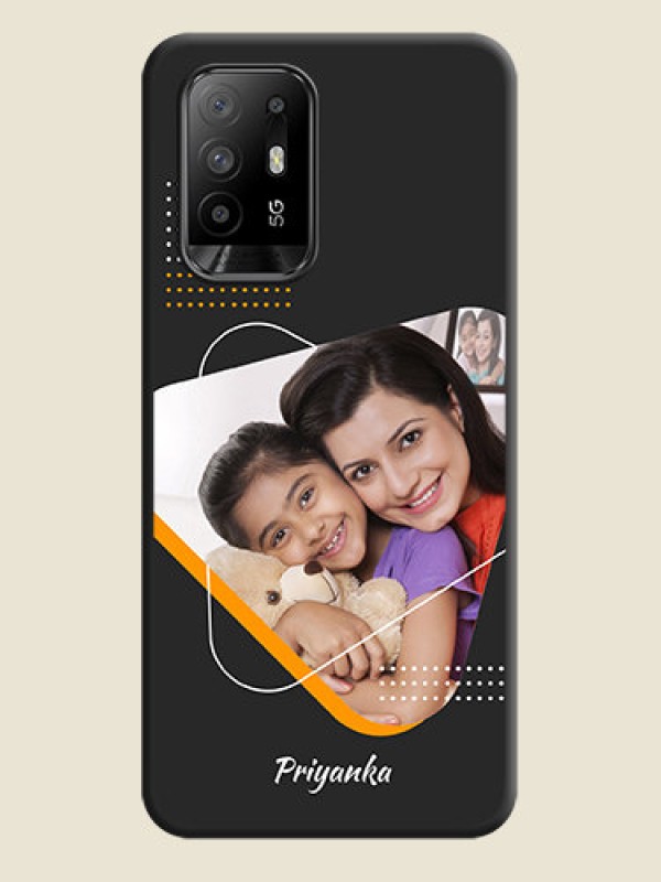 Custom Yellow Triangle on Photo on Space Black Soft Matte Phone Cover - Oppo F19 Pro Plus 5G