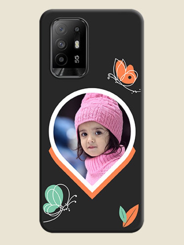 Custom Upload Pic With Simple Butterly Design On Space Black Personalized Soft Matte Phone Covers -Oppo F19 Pro Plus 5G