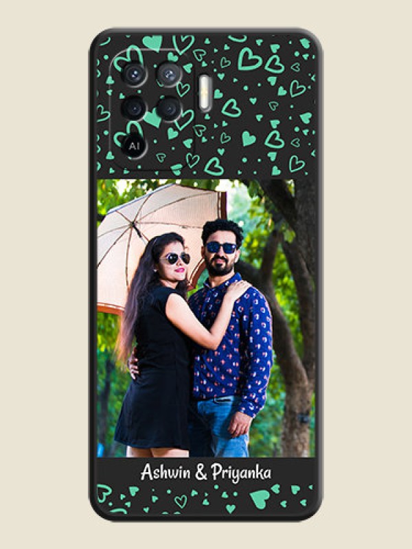 Custom Sea Green Indefinite Love Pattern on Photo on Space Black Soft Matte Mobile Cover - Oppo F19 Pro