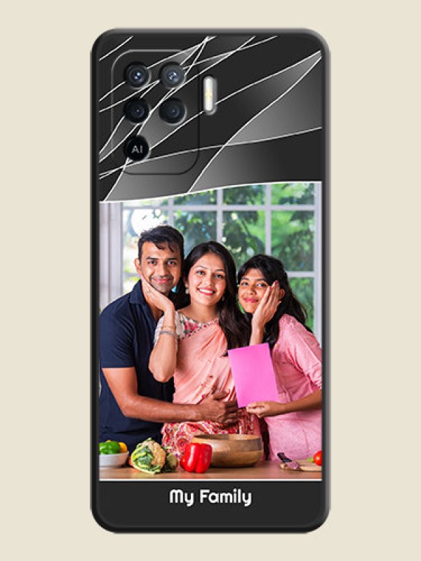 Custom Mixed Wave Lines on Photo on Space Black Soft Matte Mobile Cover - Oppo F19 Pro