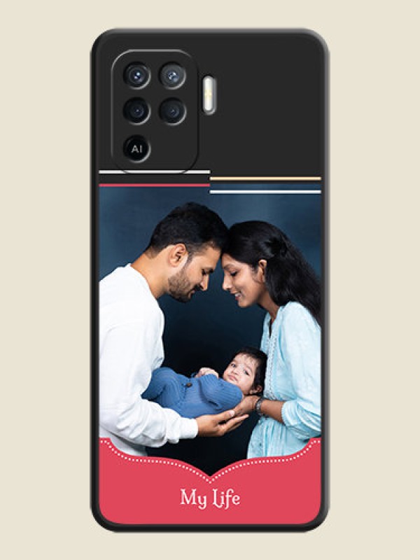Custom Classic Plain Design with Name on Photo on Space Black Soft Matte Phone Cover - Oppo F19 Pro