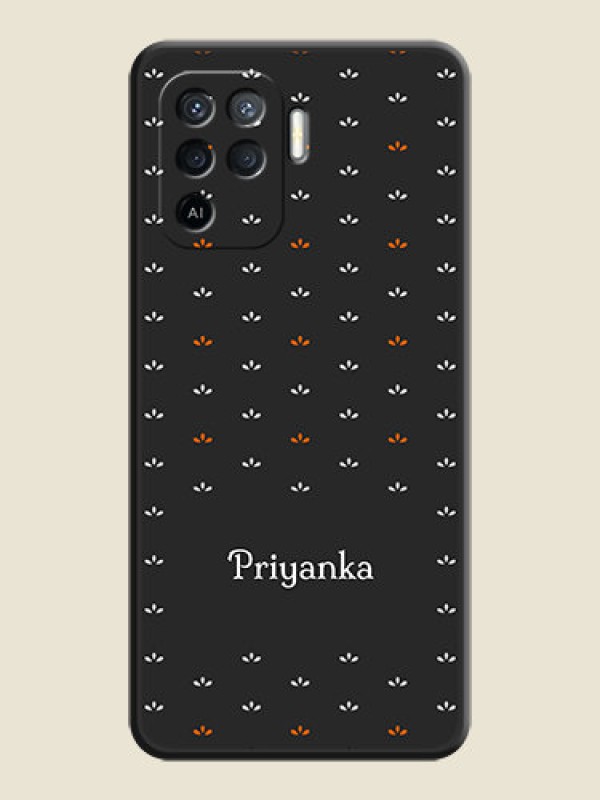 Custom Simple Pattern With Custom Text On Space Black Personalized Soft Matte Phone Covers -Oppo F19 Pro