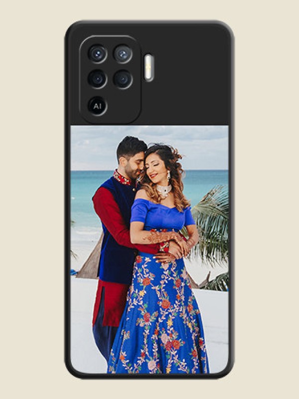 Custom Image Upload With Space Black Color On Custom Soft Matte Mobile Back Cover - Oppo F19 Pro