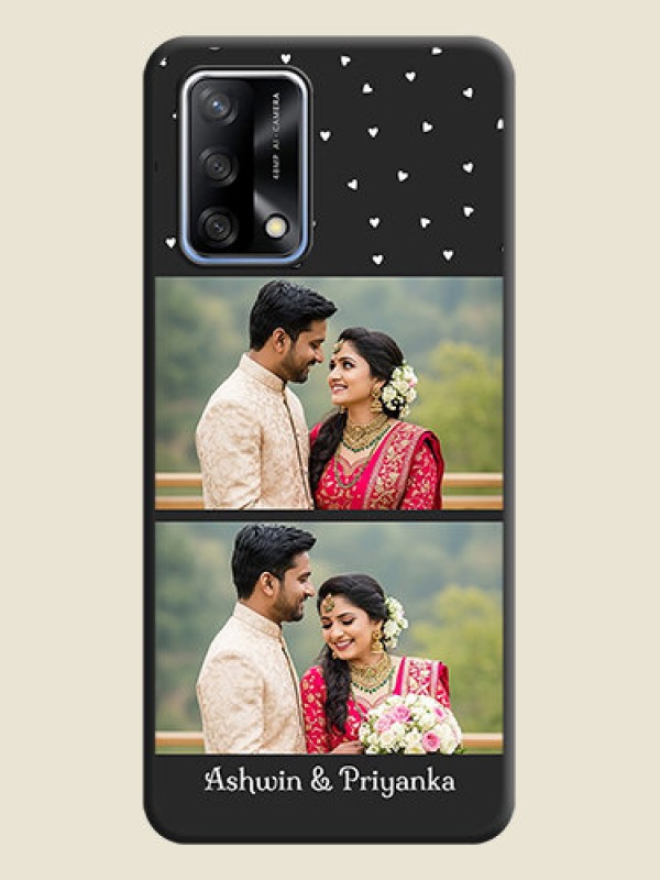 Custom Miniature Love Symbols with Name on Space Black Custom Soft Matte Back Cover - Oppo F19
