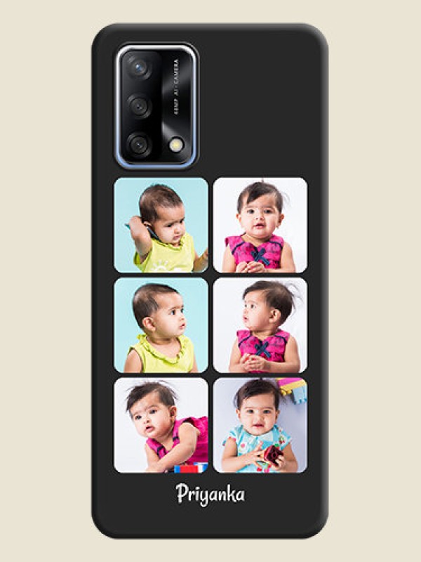 Custom Floral Art with 6 Image Holder on Photo on Space Black Soft Matte Mobile Case - Oppo F19