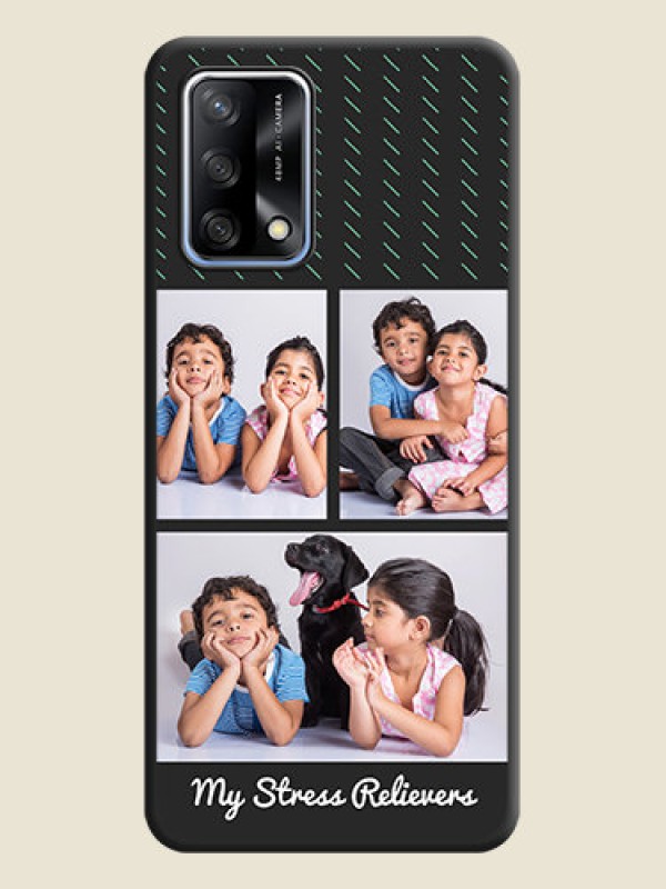 Custom Cross Dotted Pattern with 2 Image Holder  on Personalised Space Black Soft Matte Cases - Oppo F19