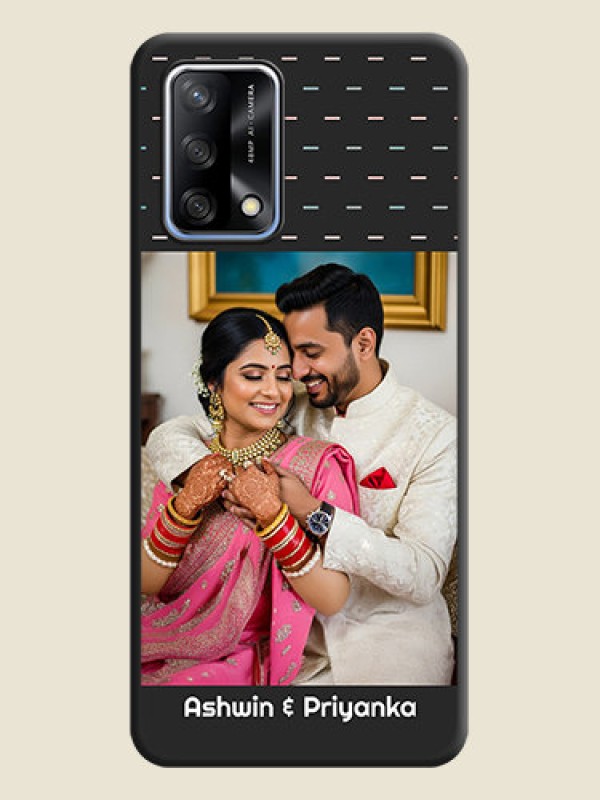 Custom Line Pattern Design with Text on Space Black Custom Soft Matte Phone Back Cover - Oppo F19