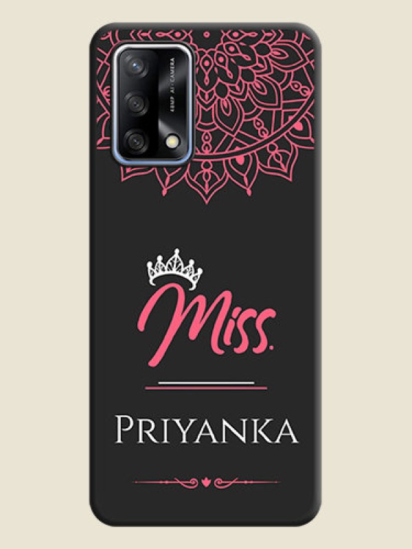 Custom Mrs Name with Floral Design on Space Black Personalized Soft Matte Phone Covers - Oppo F19