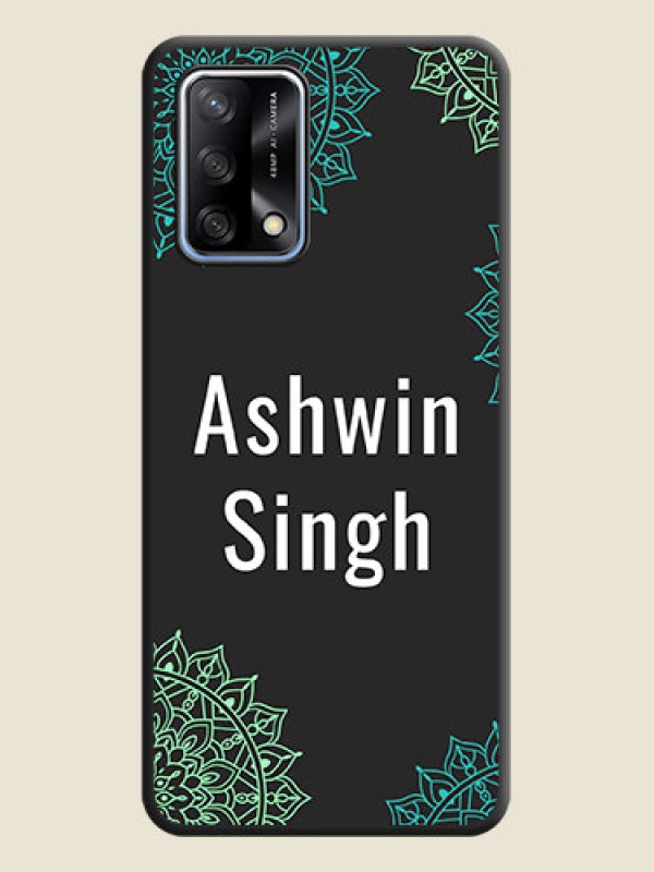 Custom Your Name with Floral Design on Space Black Custom Soft Matte Back Cover - Oppo F19