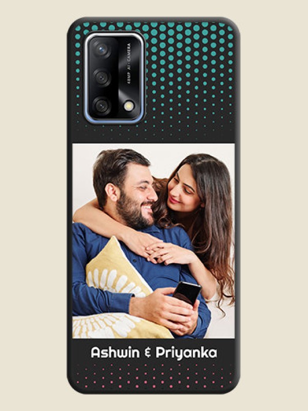 Custom Faded Dots with Grunge Photo Frame and Text on Space Black Custom Soft Matte Phone Cases - Oppo F19