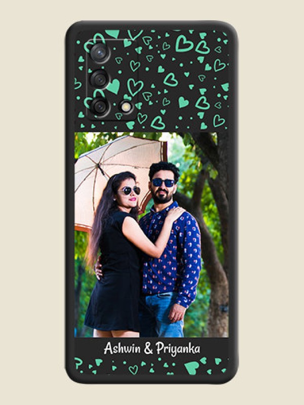 Custom Sea Green Indefinite Love Pattern on Photo on Space Black Soft Matte Mobile Cover - Oppo F19s