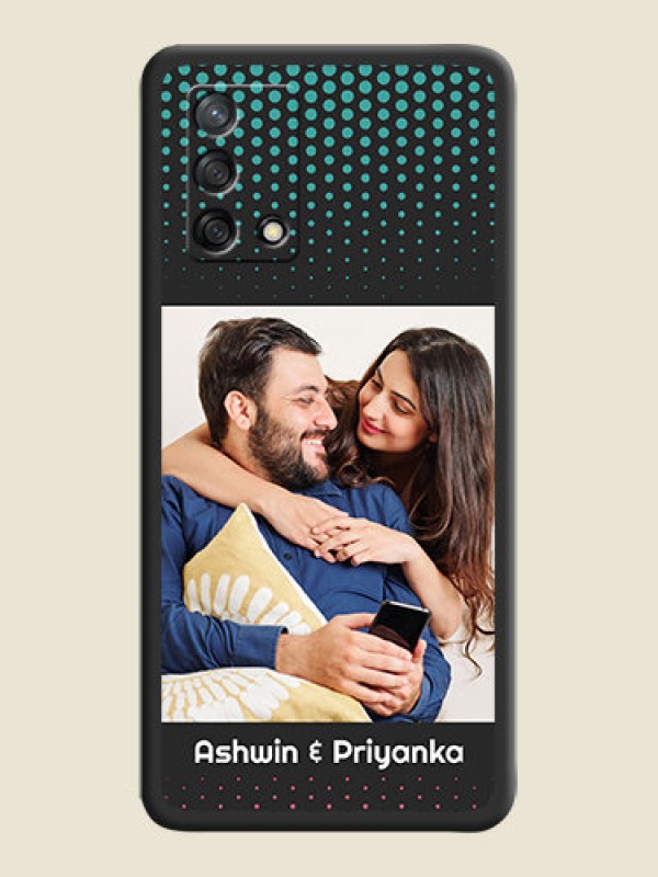 Custom Faded Dots with Grunge Photo Frame and Text on Space Black Custom Soft Matte Phone Cases - Oppo F19s