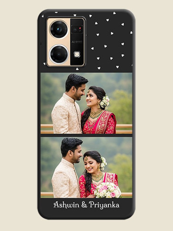 Custom Miniature Love Symbols with Name on Space Black Custom Soft Matte Back Cover - Oppo F21 Pro 4G