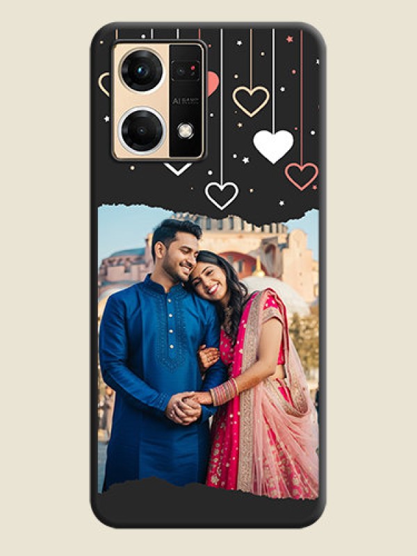 Custom Love Hangings with Splash Wave Picture on Space Black Custom Soft Matte Phone Back Cover - Oppo F21 Pro 4G
